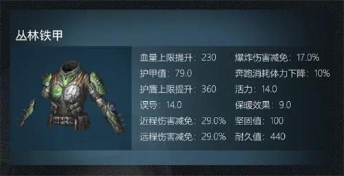明日之后丛林铁甲怎么样_明日之后丛林铁甲属性及制作攻略