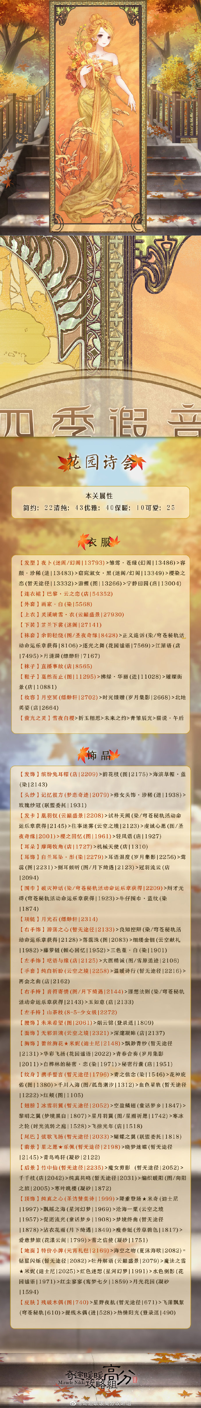 奇迹暖暖花园诗会怎么搭配_奇迹暖暖花园诗会高分搭配攻略