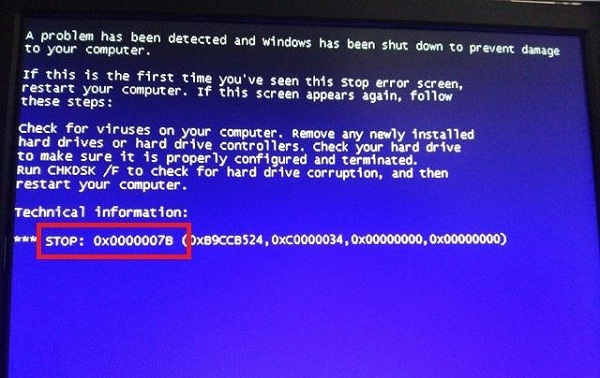 Win7ʾstop 0x0000007bô죿